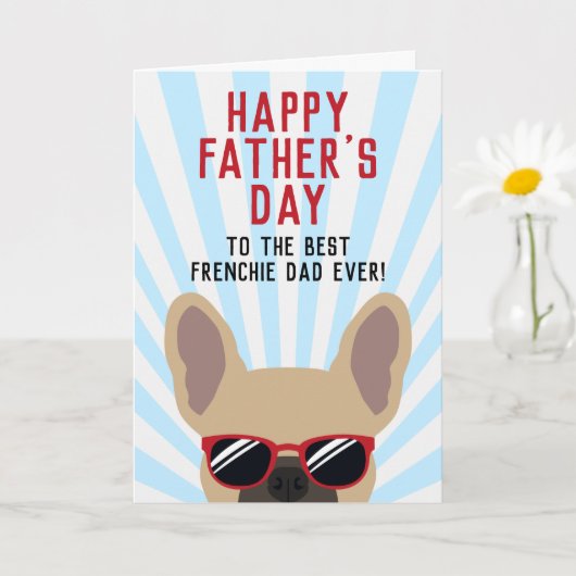 Carte Frenchie Fête des Pères Light Fawn Bouledogue Fran (Petite plante)