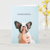 Carte Frenchie French Bulldog Drôle de penser à vous (Fleur jaune)
