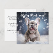 Carte Frenchie Frosty Bliss personnalisable (Devant / Derrière)