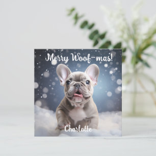 Carte Frenchie Frosty Bliss personnalisable