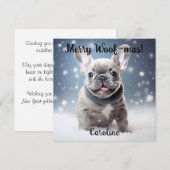 Carte Frenchie Frosty Bliss personnalisable (Devant / Derrière)