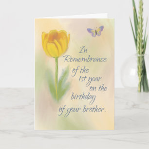 Carte Frère 1ère année Fleurs commémoratives