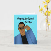 Carte Frère Africaine Américaine Handsome & Gifle (Fleur jaune)