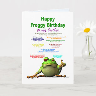 Carte Frère, Anniversaire, Blagues de grenouille