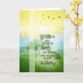 Carte Frère chrétien Dieu Lumière Amour Anniversaire (Fleur jaune)