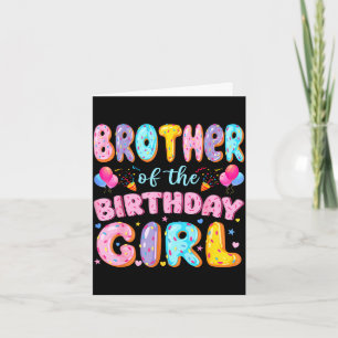 Carte Frère de la fille de l'anniversaire doux gâteau d'