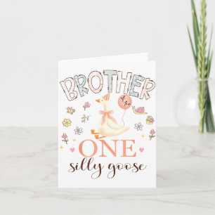 Carte Frère de la fille qui fête son 1er anniversaire, l