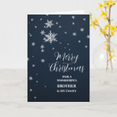 Carte Frère de neige moderne et famille Joyeux Noël (Fleur jaune)