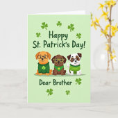 Carte Frère de St Patricks Puppies (Fleur jaune)