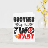 Carte Frère Des Deux Rapides 2E Anniversaire Boy Racing  (Fleur jaune)