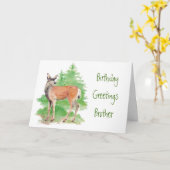 Carte Frère drôle d'anniversaire, quelqu'un cerfs (Fleur jaune)