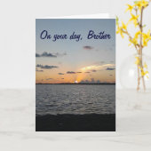 CARTE FRÈRE DU LEVER AU SOLEIL=ANNIVERSAIRE FANTASTIQUE (Fleur jaune)