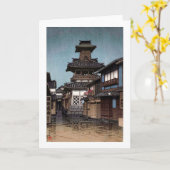 Carte Frère en Okayama, Hasui Kawase, Woodcut (Fleur jaune)