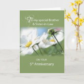 Carte Frère et belle-soeur Fleurs du 5e anniversaire (Fleur jaune)