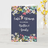 Carte Frère et famille Bénédiction de Pâques du Christ r (Fleur jaune)