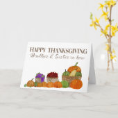 Carte Frère et Soeur en Droit Citrouilles Thanksgiving (Fleur jaune)