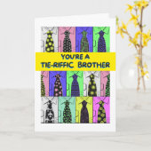 Carte Frère Fête des pères Cravate-riffes Chemises et Cr (Fleur jaune)