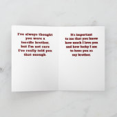 Carte Frère grandit plus spécial anniversaire (Intérieur)