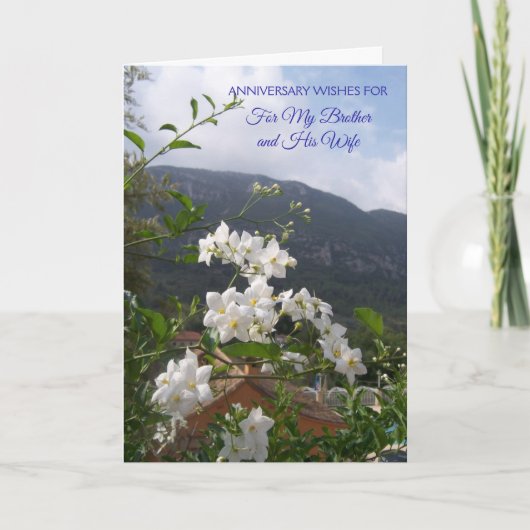 Carte Frère Jasmine et épouse Anniversaire personnalisé (Devant)