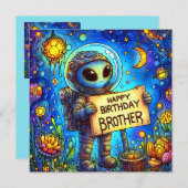 Carte FRÈRE ~ Joyeux anniversaire ~ Ours en peluche ~ (Devant / Derrière)