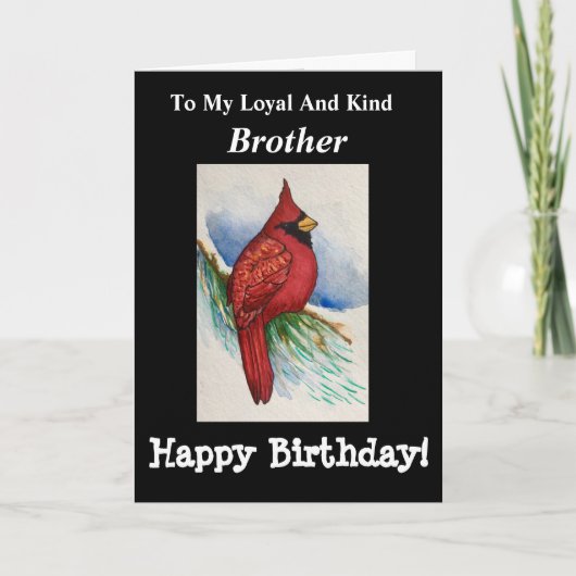Carte Frère Loyal Anniversaire Cardinal Bird (Devant)