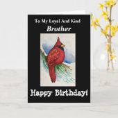 Carte Frère Loyal Anniversaire Cardinal Bird (Fleur jaune)