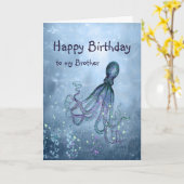 Carte Frère Octopus pour vous serrer dans ses bras (Fleur jaune)