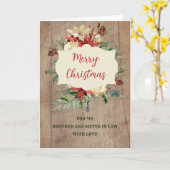 Carte Frère Rustique et Soeur en Droit Joyeux Noël (Fleur jaune)