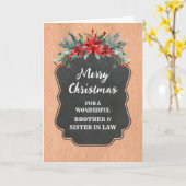 Carte Frère Rustique et Soeur en Droit Joyeux Noël (Fleur jaune)