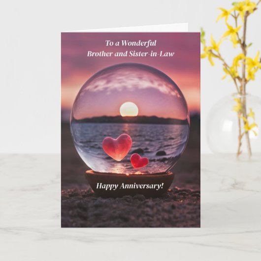 Carte Frère Soeur en Droit Bonne Anniversaire Mariage (Fleur jaune)