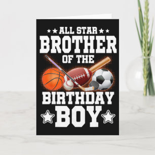 Carte Frère vedette du garçon fêté Sketll Soccer