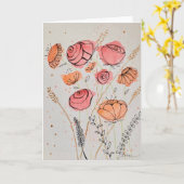 Carte Fresh Floral Watercolordoodle Card (Fleur jaune)