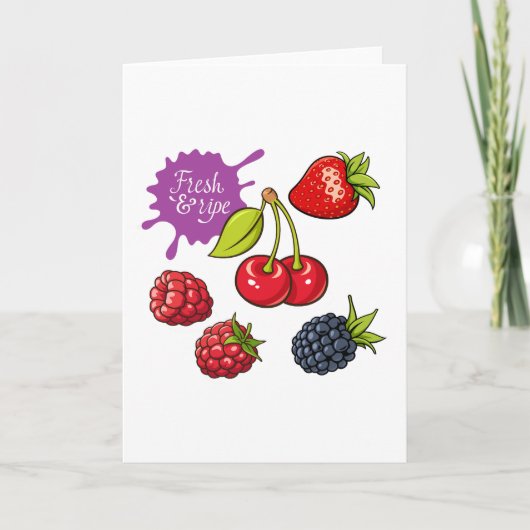 Carte Fresh Red Berries and Cherries (Devant)