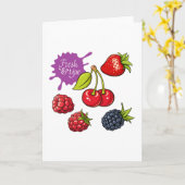 Carte Fresh Red Berries and Cherries (Fleur jaune)
