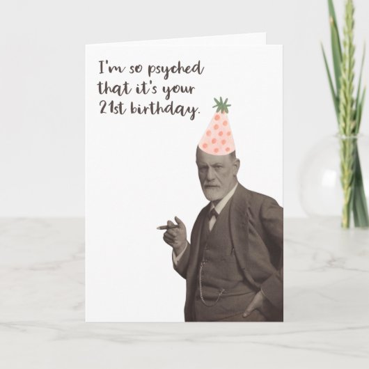 Carte Freud Funny 21e Anniversaire Psychologie (Devant)