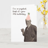 Carte Freud Funny 21e Anniversaire Psychologie (Fleur jaune)