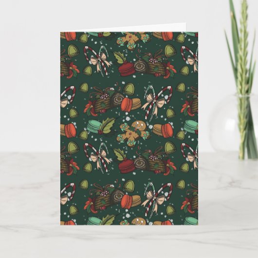 Carte Friandises de fêtes- Pin (Couleur) (Devant)