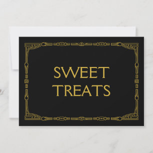 Carte "Friandises" Panneau de mariage de style Art déco
