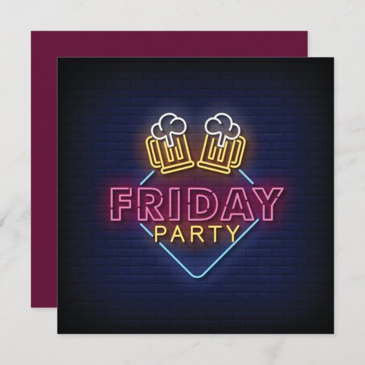 Carte Friday Party (Devant / Derrière)
