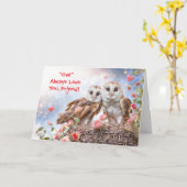 Carte Friend Cute Owls Happy Valentines Day Card (Fleur jaune)