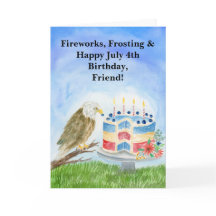 Friend July 4th Birthday Bald Eagle Patriotic