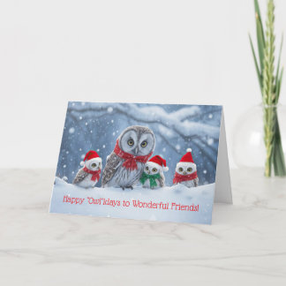 Carte Friend or Friends Christmas Holiday Cute Owl