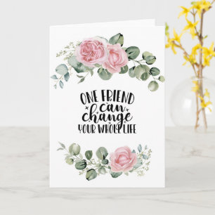 Carte Friend Postcard, Friend Citation esthétique floral