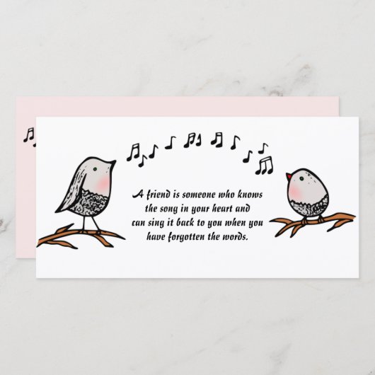 Carte Friends Bird Song (Devant / Derrière)