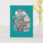 Carte FRIENDS™ | Collage de dessins animés (Fleur jaune)