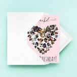 Carte Friends Family Photo Heart Collage Joyeux Annivers<br><div class="desc">Cette carte d'anniversaire joyeux et mignonne est parfaite pour toute femme sentimentale. Il comprend 38 photos disposées en forme de coeur et comporte un message personnalisé en typographie manuscrite de script sur un arrière - plan rose vif. C'est moderne, doux, élégant, girly et ludique; le design parfait pour célébrer ceux...</div>