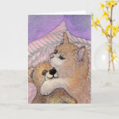Carte Friends Forever - Ours Chat Hugs (Fleur jaune)