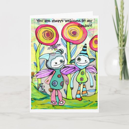 Carte Friends in a Pixie Garden (Devant)