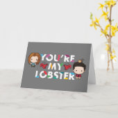 Carte FRIENDS™| Ross et Rachel Lobster Chibi (Fleur jaune)