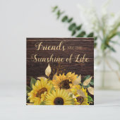 Carte Friends Sunshine Life Rustique Wood Sunflowers (Debout devant)